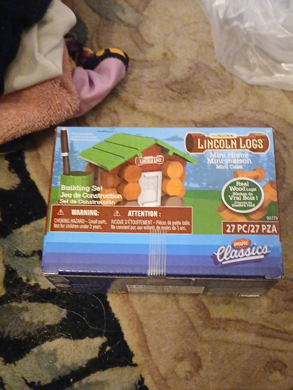 Original Lincoln Logs Mini Home 27 PC Building Set Mini Classics Real Wood Logs